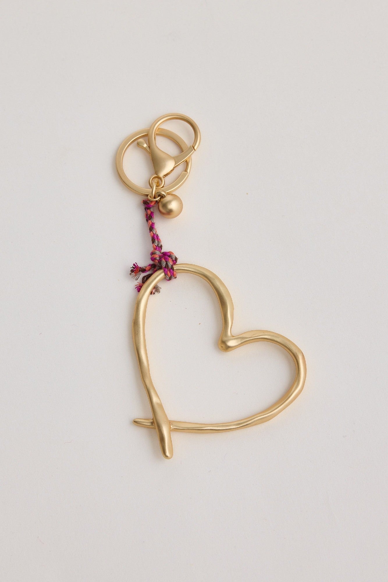 Holiday Heart Key ring in Brushed Gold