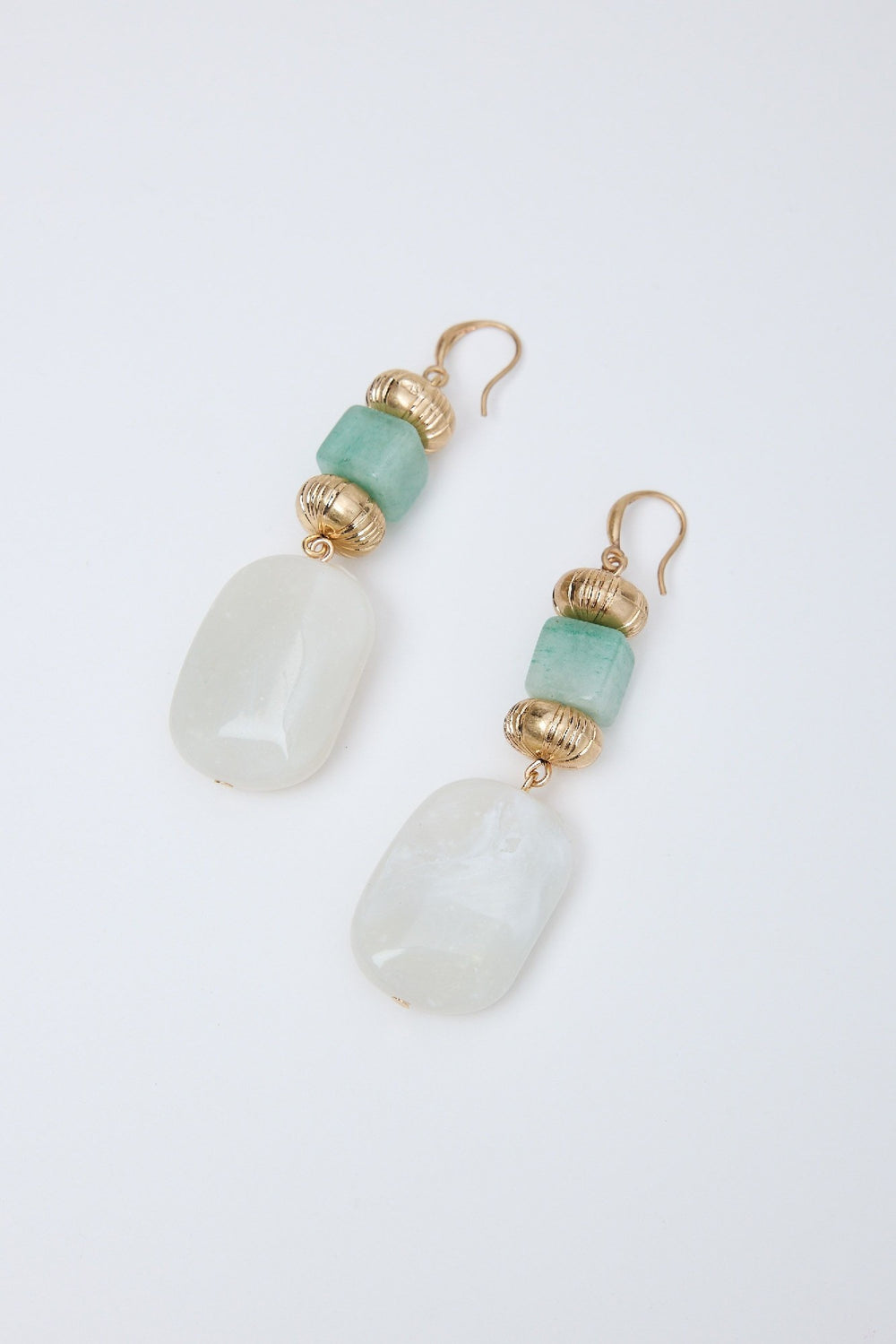 Holiday Earrings Wallace Cream/Green & Gold