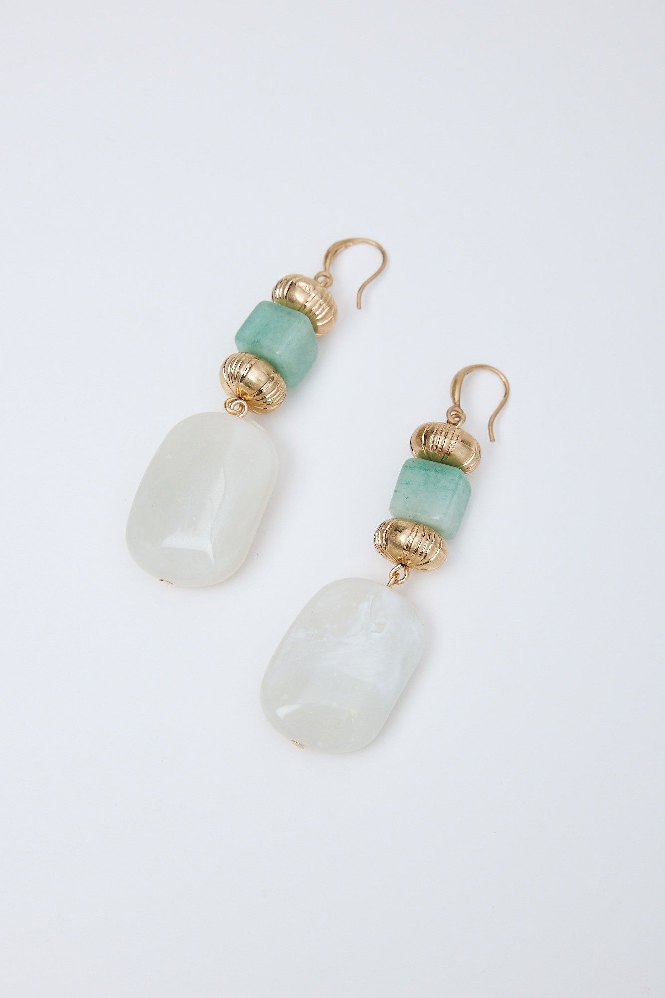 Holiday Earrings Wallace Cream/Green & Gold