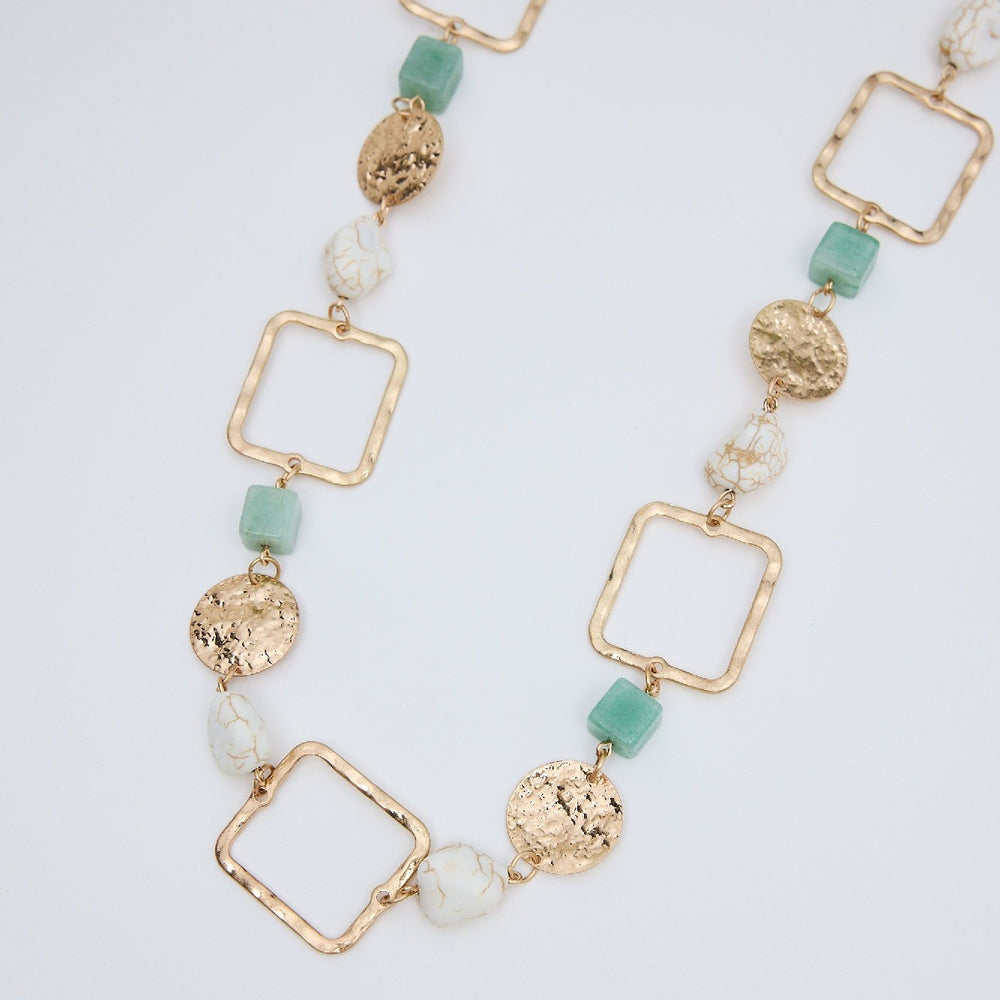 Holiday Necklace Paulo Green Gold & cream