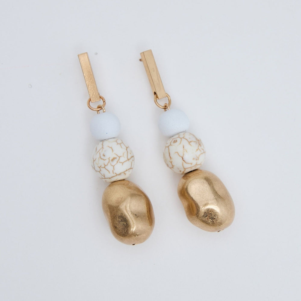 Holiday Earrings Rio in Gold and Cream