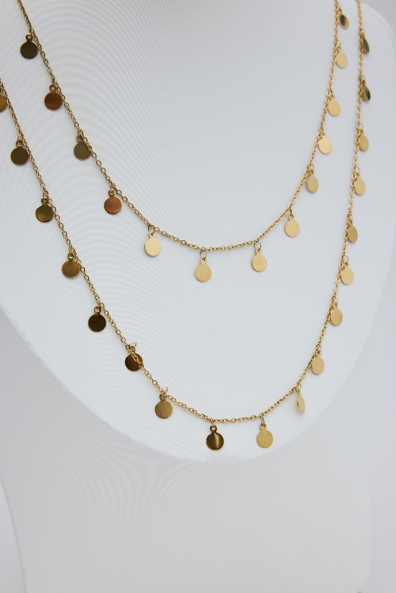 Holiday Necklace Cosmos Gold two layered