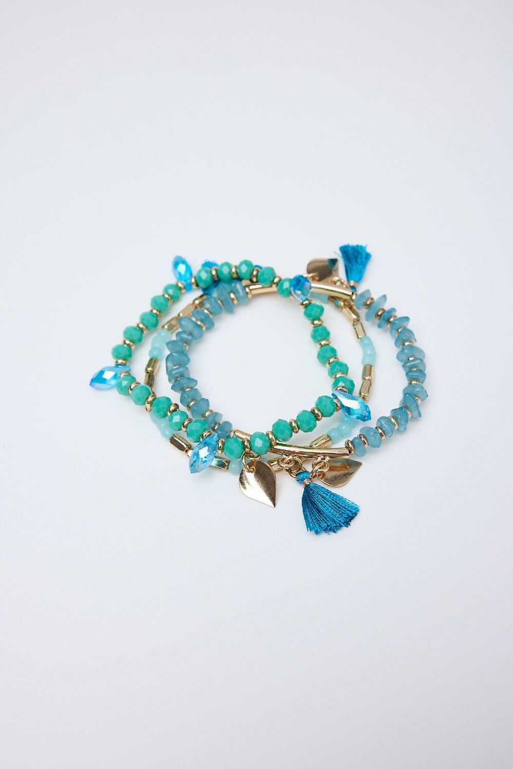 Holiday Bracelet Evoke 3 Strands Turquoise & Gold