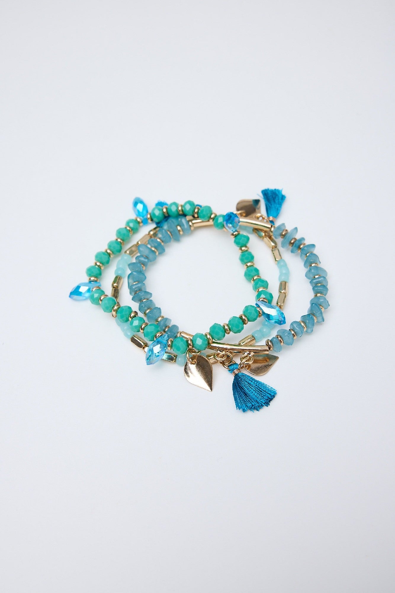 Holiday Bracelet Evoke 3 Strands Turquoise & Gold