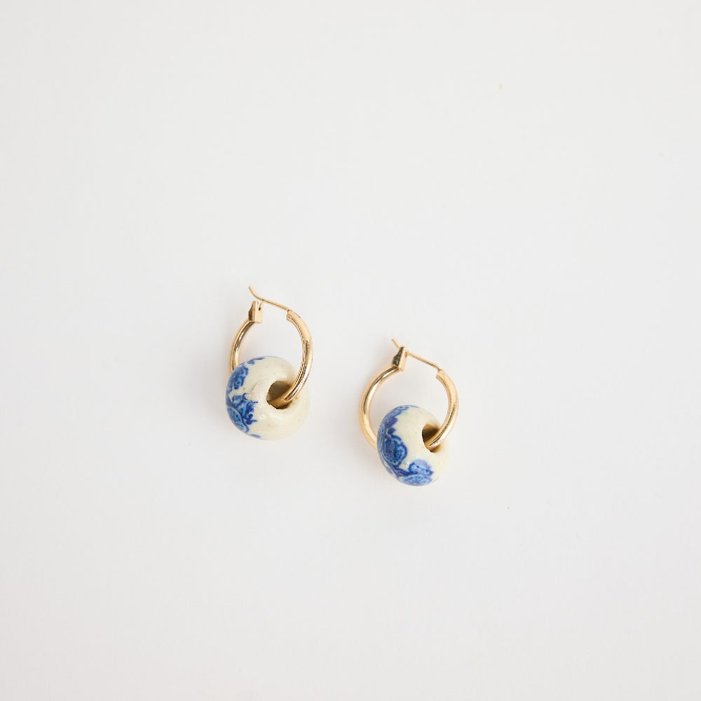 Earrings Barcelona Blue and White