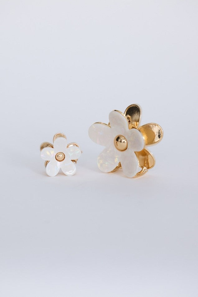Hair Clips Flora set of 2 Cream